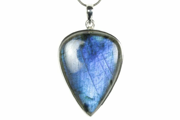 Brilliant Blue Labradorite Pendant with Chain #353895
